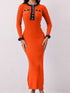 'Rhoswen' Knitted Long Sleeve Sweater Dress - Celes Fashion